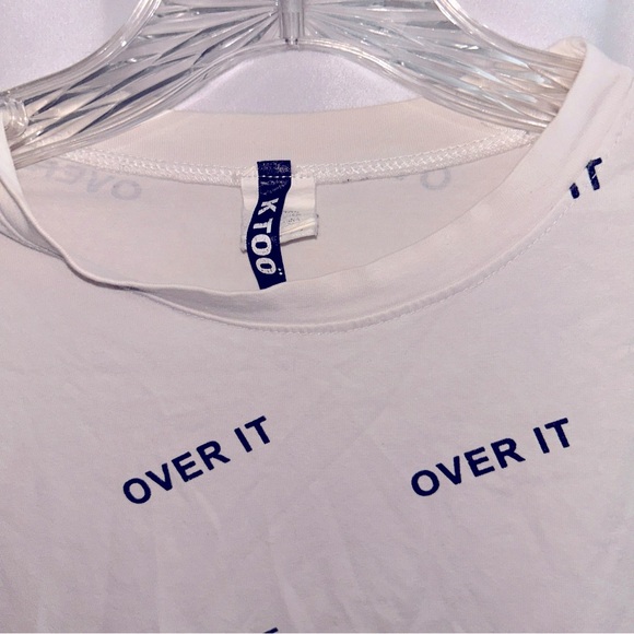 K too “over it” white womens t shirt size M - Picture 2 of 3